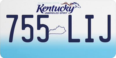 KY license plate 755LIJ