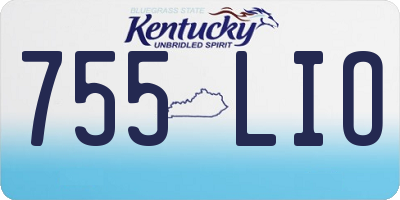 KY license plate 755LIO