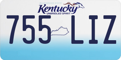 KY license plate 755LIZ
