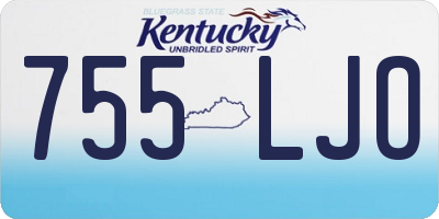 KY license plate 755LJO