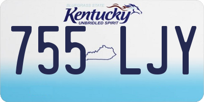 KY license plate 755LJY