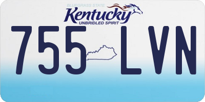 KY license plate 755LVN