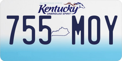 KY license plate 755MOY