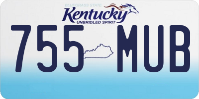 KY license plate 755MUB