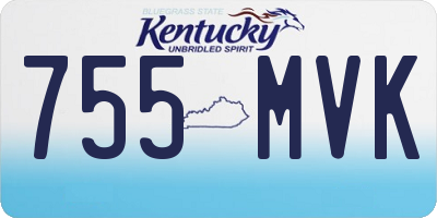 KY license plate 755MVK