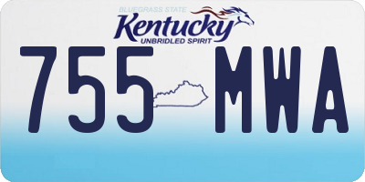 KY license plate 755MWA