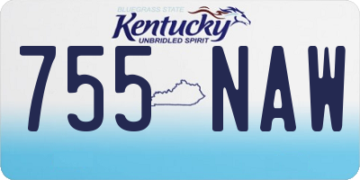 KY license plate 755NAW