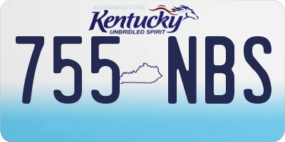 KY license plate 755NBS