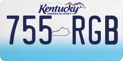 KY license plate 755RGB