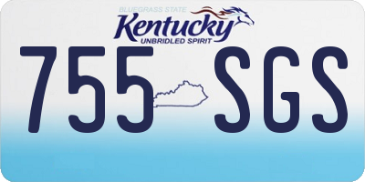 KY license plate 755SGS