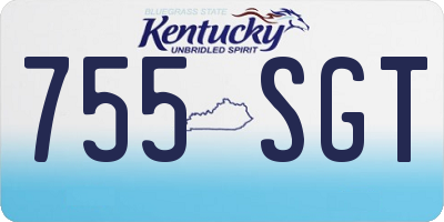 KY license plate 755SGT