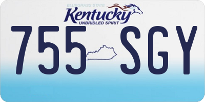 KY license plate 755SGY