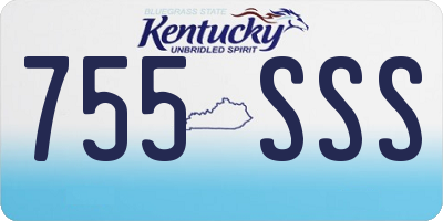 KY license plate 755SSS