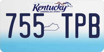 KY license plate 755TPB