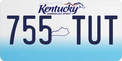 KY license plate 755TUT