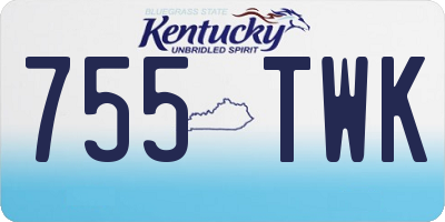 KY license plate 755TWK