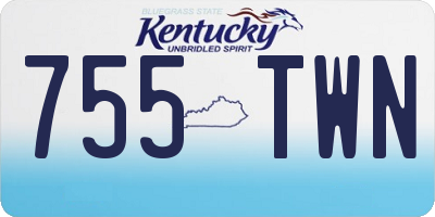 KY license plate 755TWN