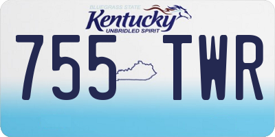 KY license plate 755TWR