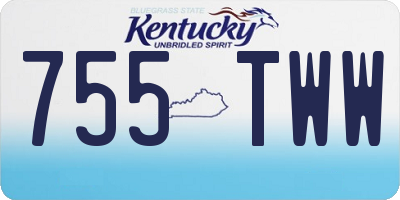 KY license plate 755TWW