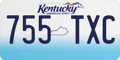 KY license plate 755TXC