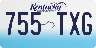 KY license plate 755TXG