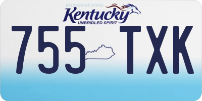 KY license plate 755TXK