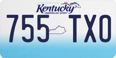 KY license plate 755TXO