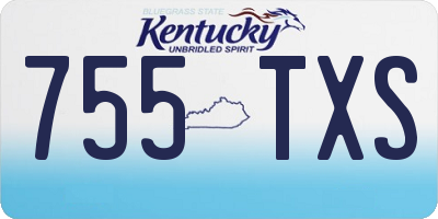 KY license plate 755TXS