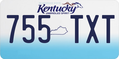 KY license plate 755TXT