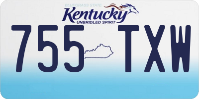 KY license plate 755TXW