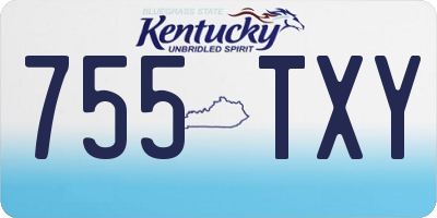 KY license plate 755TXY