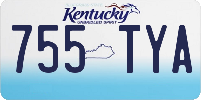 KY license plate 755TYA