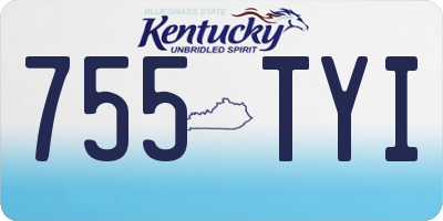 KY license plate 755TYI