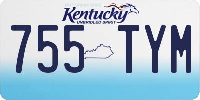 KY license plate 755TYM