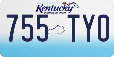 KY license plate 755TYO