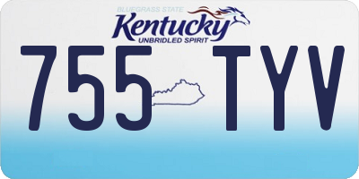 KY license plate 755TYV