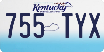 KY license plate 755TYX