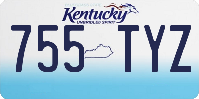 KY license plate 755TYZ
