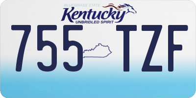 KY license plate 755TZF