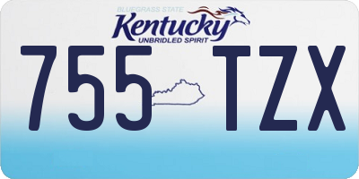 KY license plate 755TZX