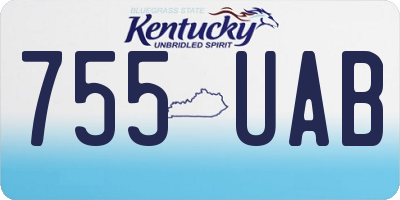 KY license plate 755UAB