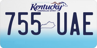 KY license plate 755UAE