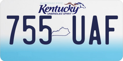 KY license plate 755UAF