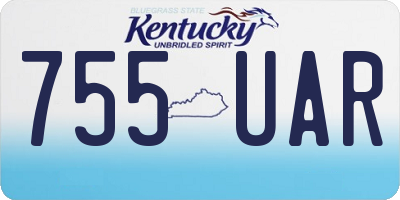 KY license plate 755UAR