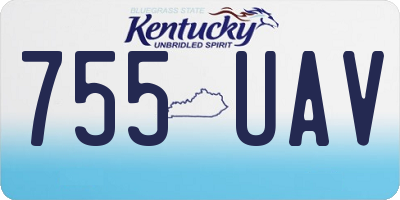 KY license plate 755UAV
