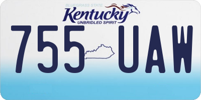 KY license plate 755UAW