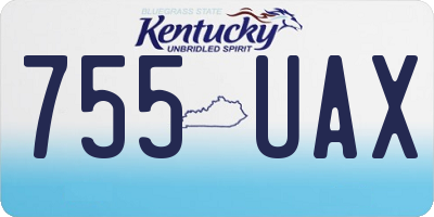 KY license plate 755UAX