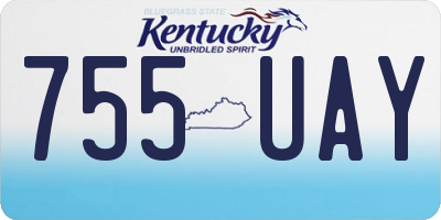 KY license plate 755UAY