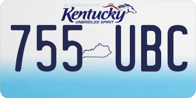 KY license plate 755UBC