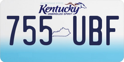 KY license plate 755UBF